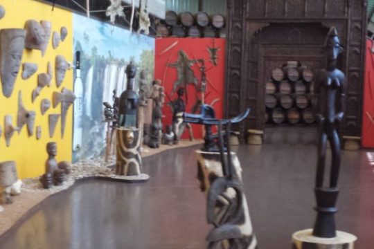 a group of people standing in front of a building