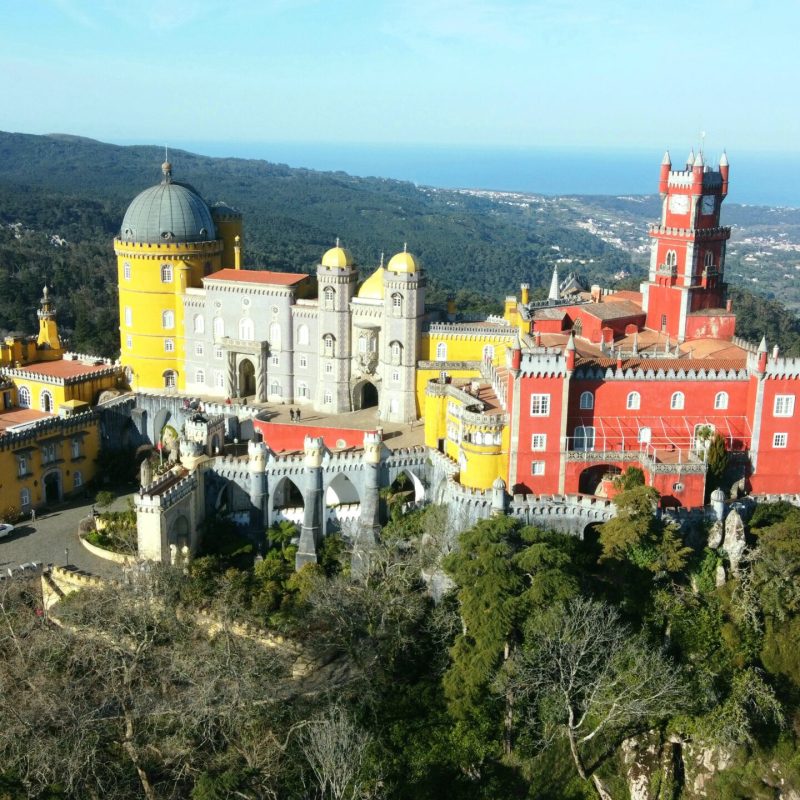 a castle on top of a mountain