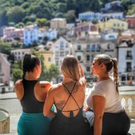 a person standing in front of a beach