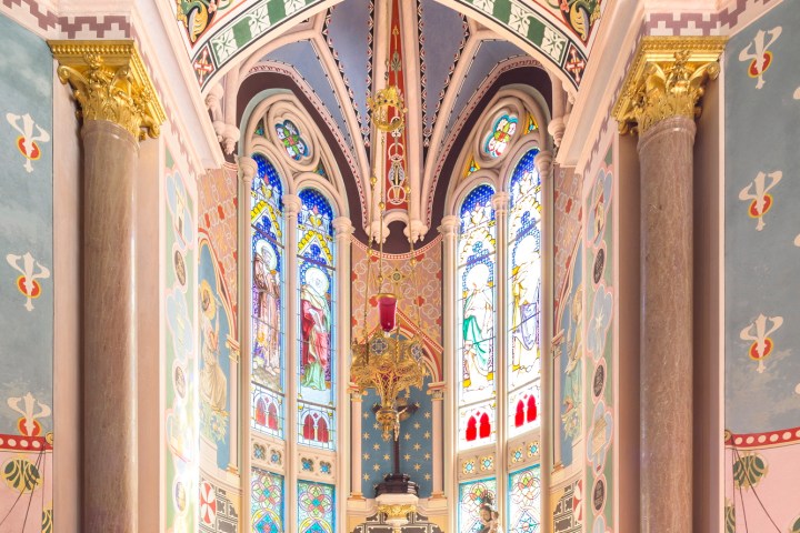 a tall glass building