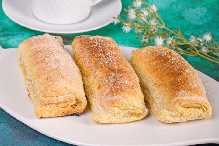 a piece of bread on a plate