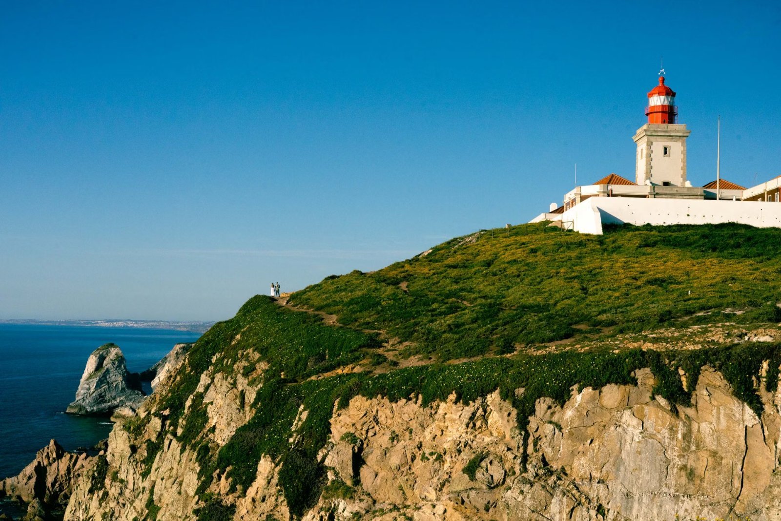 Cabo da Roca lighthouse on the cliffs above the Atlantic, the westernmost point of mainland Europe, visited on a private Sintra tour from Lisbon