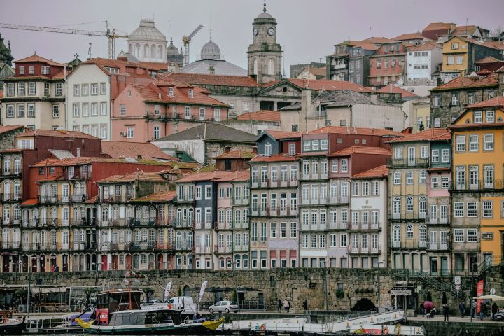 Colourful houses of the Ribeira district in Porto
