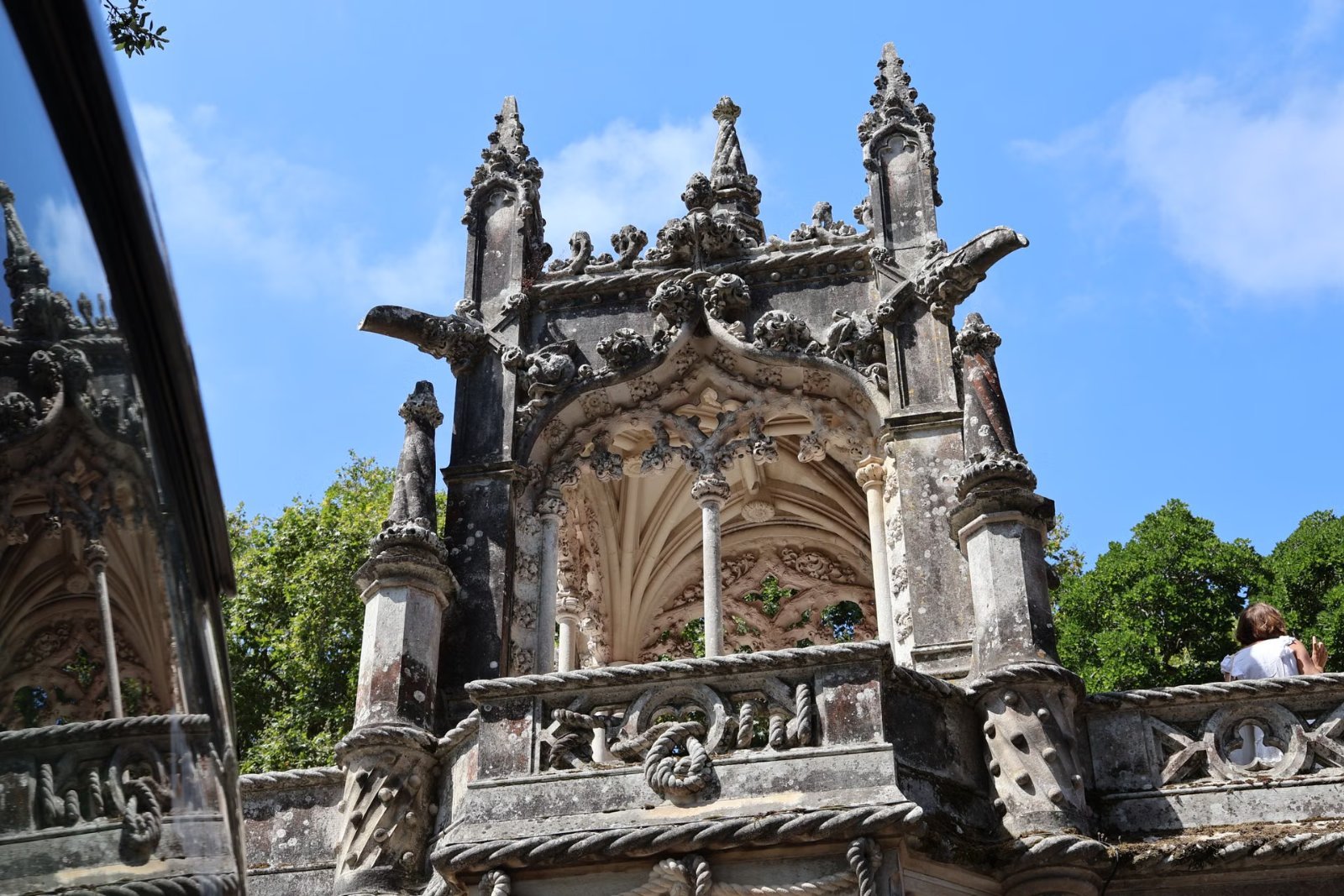 Neo-Manueline palace of Quinta da Regaleira in Sintra under a blue sky